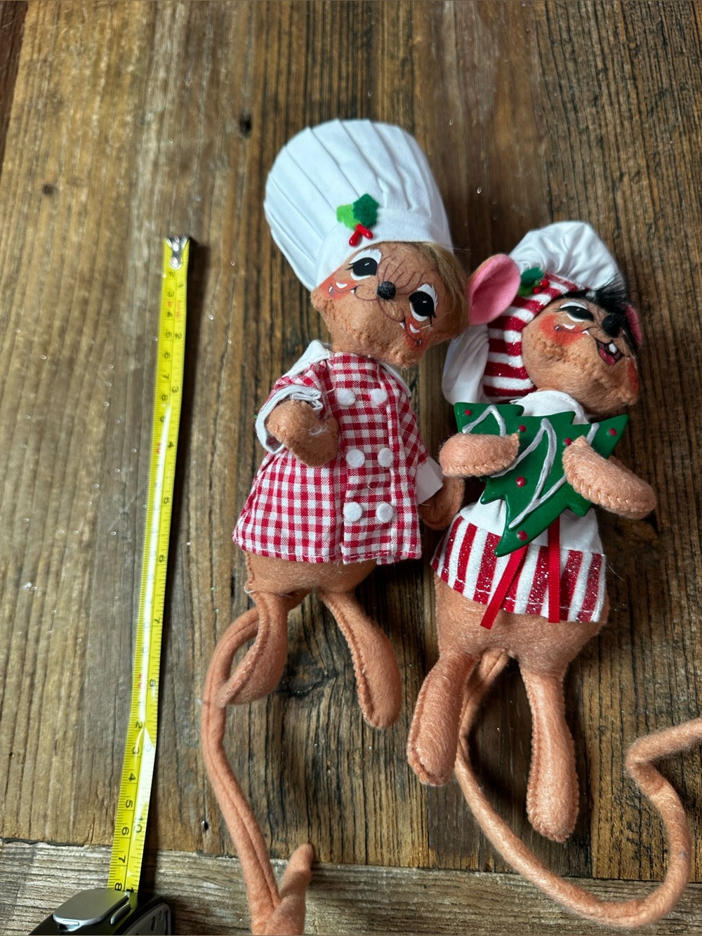 Festive Chef Mouse Holiday Ornaments in Red & White - Picture 4 of 5